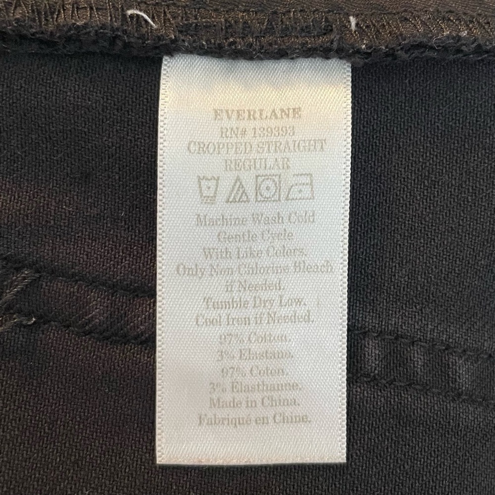 Everlane Cropped Straight Leg Pants Womens 2 Regular Black Corporate Preppy Chic - Picture 16 of 16